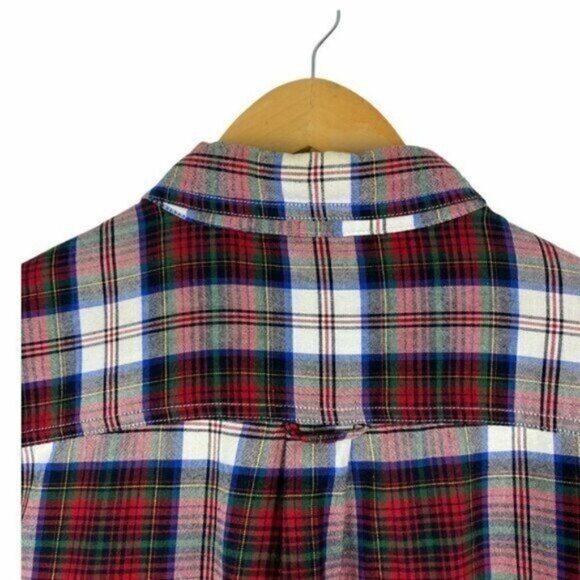 Chaps Men's Red Plaid Long Sleeve Button Down Cotton Oxford Shirt US M - Picture 3 of 6